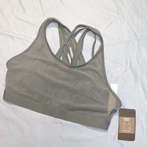 Fabletics Gray Sports Bra with Racerback Design